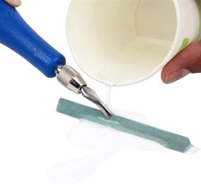 img 2 attached to 🔪 Art Craft Linoleum Block Cutters: 6 Type Blades with 2 Plastic Storage Handles, Perfect for Carving