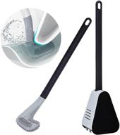 🏌️ efficient 360 golf toilet brush holder set: flexible silicone toilet bowl cleaning brush with wall mounted quick drying feature – no drilling required! logo