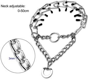 img 3 attached to CZWESTC Stainless Steel Dog Prong Collar with Comfort Tips - Effective Dog Choke and Pinch Training Collar for Small, Medium, and Large Dogs (19.7 inch Diameter)