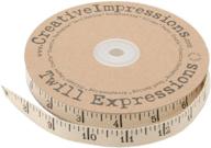 🎀 creative impressions printed twill antique ruler: 25-yard roll of vintage-inspired craft ribbon logo