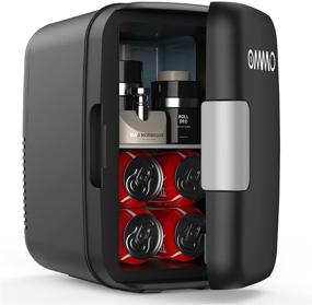 img 4 attached to 🧊 OMMO Mini Fridge: Portable 6L Cooler and Warmer for Skincare, Medications, Beverage - AC/DC Power, Ideal for Home and Travel; Black Compact Small Refrigerator