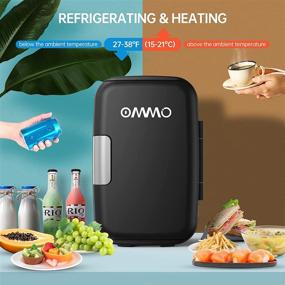 img 3 attached to 🧊 OMMO Mini Fridge: Portable 6L Cooler and Warmer for Skincare, Medications, Beverage - AC/DC Power, Ideal for Home and Travel; Black Compact Small Refrigerator