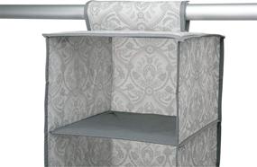 img 1 attached to 🧺 Laura Ashley Closet Organizer Hanging, Space Saver, Ideal for Sweaters, Linens, and Towels, Almeida Collection, Dimensions: L12 x W12 x H47, Color: Dove Grey