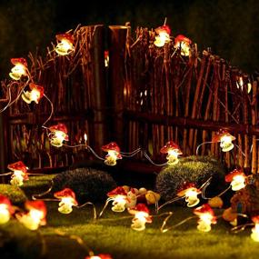 img 3 attached to Mushroom Butterfly Cherry Blossoms Acorn LED String Lights | 16.4 ft, 50 LEDs | Christmas Decorations Starry Lights | Battery and USB powered | Remote Control | Indoor Outdoor Garden Party Decoration (Mushroom)