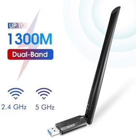 img 3 attached to 🖥️ High-Speed USB 3.0 WiFi Adapter AC1300Mbps with Powerful 6dBi External Antenna, Compatible with Windows 10/7/8/8.1/XP and Mac OS X 10.6-10.15, Dual Band 2.4G/5.8Ghz Wireless Network Adapter for Mac, Laptop, Desktop PC
