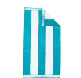 img 4 attached to 🏖️ Experience Unmatched Luxury: SUPERIOR 100% Cotton Oversized Beach Towel with 450 GSM, Turquoise Cabana Stripes (34" x 64")