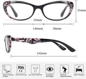 img 1 attached to LianSan Cat Eye Reading Glasses: Fashionable Bling Rhinestone Ladies Eyeglasses 4-Pack Including Sunglasses Readers