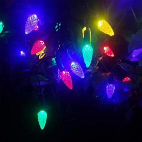 img 1 attached to Tenfeelit C6 Christmas String Lights - 16.4 Ft, 50 LEDs Strawberry Battery Operated - Outdoor Indoor Multicolor Lights - 8 Modes, On/Off Timer - Perfect for Xmas Tree, Wedding Party, Wreath Decoration