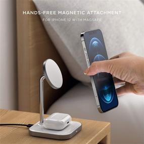 img 2 attached to 📱 Satechi Aluminum 2-in-1 Magnetic Wireless Charging Stand for iPhone 12 Pro Max/12 Pro/12 Mini/12 with MagSafe and AirPods Pro