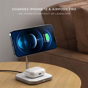 img 3 attached to 📱 Satechi Aluminum 2-in-1 Magnetic Wireless Charging Stand for iPhone 12 Pro Max/12 Pro/12 Mini/12 with MagSafe and AirPods Pro