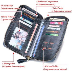 img 1 attached to 👜 RFID Blocking Leather Crossbody Cellphone Bag Wallet for Women - Small Handbag with Zipper Closure, Credit Card Purse, and 2 Removable Straps