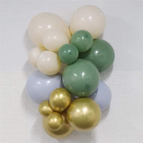 img 2 attached to Double Stuffed Olive Green DIY Balloon Arch Garland Kit - Macaron Blue, Sage Green, Ivory White, Chrome Gold Balloons for Special Occasions