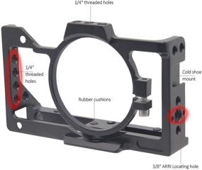 img 2 attached to Оптимальная камера-кейс для Sony ZV-1 ZV1, идеально подходит для блоггинга, съемки видео и создания киношной риги, с холодной обувью, универсальными точками крепления 1/4" и удобным отверстием Arri 3/8".