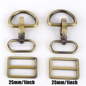 img 3 attached to 🔗 MELORDY 15Pcs: Metal Swivel Snap Hooks, D Rings, and Tri-Glides Slide Buckles for Key Lanyard, Purse, Bag Straps, Dog Collars & Crafts (1 inch, Brass)