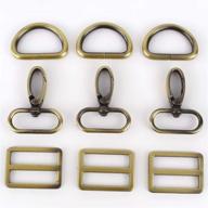 🔗 melordy 15pcs: metal swivel snap hooks, d rings, and tri-glides slide buckles for key lanyard, purse, bag straps, dog collars & crafts (1 inch, brass) logo