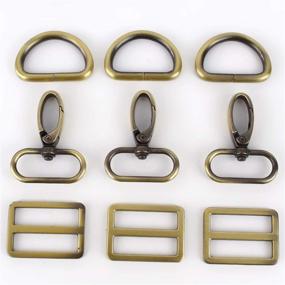 img 4 attached to 🔗 MELORDY 15Pcs: Metal Swivel Snap Hooks, D Rings, and Tri-Glides Slide Buckles for Key Lanyard, Purse, Bag Straps, Dog Collars & Crafts (1 inch, Brass)