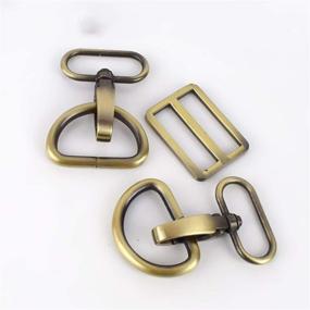 img 2 attached to 🔗 MELORDY 15Pcs: Metal Swivel Snap Hooks, D Rings, and Tri-Glides Slide Buckles for Key Lanyard, Purse, Bag Straps, Dog Collars & Crafts (1 inch, Brass)