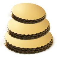 18-piece set of gold cake board rounds - circular cardboard bases, 6, 8 and 10-inch sizes. ideal for cake decorating, with 6 boards in each size логотип