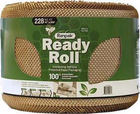 img 4 attached to Ranpak Ready Roll Honeycomb Paper Packaging Wrap - Sustainable Alternative to Plastic Bubble Wrap (200ft x 14in, Kraft Paper & White Tissue)