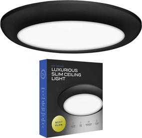 img 2 attached to 🌟 Next Glow Flush Mount LED Ceiling Light: Easy-to-Install 6.5" Surface Fixture for Kitchen, Closet & Bedroom Ceiling Lights - Dimmable 16W, 1100 Lumen, Round Black Design with 3000K Warm White Glow