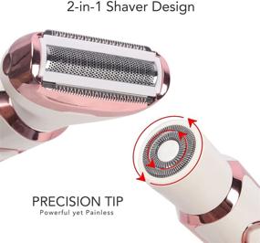 img 2 attached to 🪒 Women's Electric Hair Trimmer and Razor - Painless 2 in 1 Shaver for Face, Beard, Mustache, Arm, Leg, Armpit, and Bikini - Rechargeable Hair Clipper with Floating Head and 3 Stainless Steel Blades