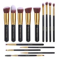 💄 bs-mall(tm) premium synthetic makeup set: 14 pcs foundation, concealers, eye shadows in golden black logo