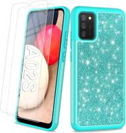 🌟 sparkle glitter case for samsung galaxy a02s (usa version) 6.5 inch - cute protective cell phone cover for girls and women - tpu+pc anti-shock anti-scratch 2021 (light mint green) logo