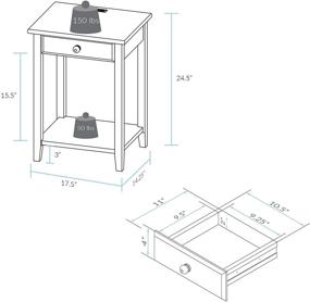 img 1 attached to Удобный ночной столик с портом USB - Casual Home Warm Brown (Новый)