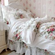 🌹 fadfay elegant california king floral bedding set - premium 100% cotton vintage rose designer bedding - 4 piece set including duvet cover, bedskirt, and pillowshams (no comforter included) logo