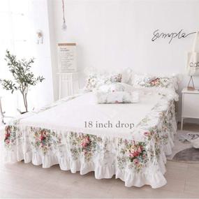 img 1 attached to 🌹 FADFAY Elegant California King Floral Bedding Set - Premium 100% Cotton Vintage Rose Designer Bedding - 4 Piece Set Including Duvet Cover, Bedskirt, and Pillowshams (No Comforter Included)