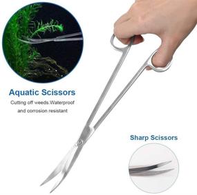 img 2 attached to 🐠 Lukovee Aquarium Tools Kit - 4-in-1 Long Stainless Steel Tweezers, Scissor, Spatula - Multi-Functional Aquarium Tank Tool Set for Fish and Aquatic Plants Trim, Aquascaping, and Cleaning - Fish Kit