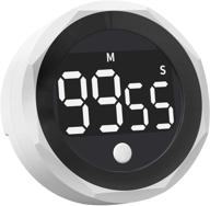 ⏲️ highly versatile digital kitchen timer - 99 minutes and 55 seconds led display visual timers for cooking, food, game, fitness, autism, meeting, countdown timer for kids time management (white) logo