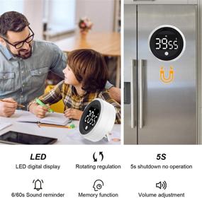 img 2 attached to ⏲️ Highly Versatile Digital Kitchen Timer - 99 Minutes and 55 Seconds LED Display Visual Timers for Cooking, Food, Game, Fitness, Autism, Meeting, Countdown Timer for Kids Time Management (White)