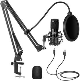 img 4 attached to 🎤 Neewer NW-8000-USB Black USB Microphone Kit - 192kHz/24-Bit Supercardioid Condenser Mic with Boom Arm and Shock Mount for YouTube Vlogging, Gaming, Podcasting, Zoom Calls