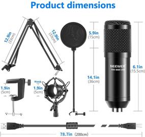 img 3 attached to 🎤 Neewer NW-8000-USB Black USB Microphone Kit - 192kHz/24-Bit Supercardioid Condenser Mic with Boom Arm and Shock Mount for YouTube Vlogging, Gaming, Podcasting, Zoom Calls