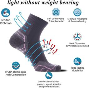 img 2 attached to 🧦 Coolmax Cotton Athletic Sport socks for women: SOLAX Quarter Hiking & Running Socks (3 Pairs)