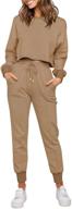 zesica women's long sleeve crop top and pants pajama sets - 2 piece jogger long sleepwear loungewear pjs sets logo