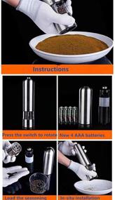 img 1 attached to 🔌 Convenient One-Handed Electric Pepper Grinder/Salt Grinder with Light and Adjustable Ceramic Mill