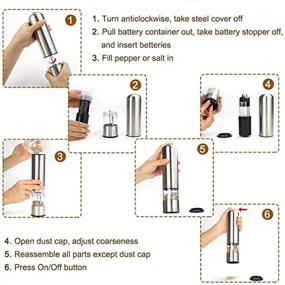 img 2 attached to 🔌 Convenient One-Handed Electric Pepper Grinder/Salt Grinder with Light and Adjustable Ceramic Mill