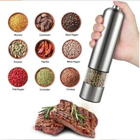 img 3 attached to 🔌 Convenient One-Handed Electric Pepper Grinder/Salt Grinder with Light and Adjustable Ceramic Mill