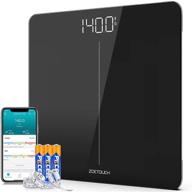 📱 zoetouch bluetooth bmi scale: smart digital bathroom scale with body tape measure - 400 lbs capacity, includes batteries logo