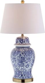 img 1 attached to 💡 Traditional Ceramic LED Table Lamp by JONATHAN Y - 29.5-inch, for Bedroom, Living Room, Office, College Dorm, Coffee Table, Bookcase - Blue/White