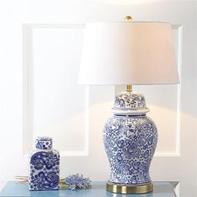 img 2 attached to 💡 Traditional Ceramic LED Table Lamp by JONATHAN Y - 29.5-inch, for Bedroom, Living Room, Office, College Dorm, Coffee Table, Bookcase - Blue/White