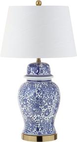 img 4 attached to 💡 Traditional Ceramic LED Table Lamp by JONATHAN Y - 29.5-inch, for Bedroom, Living Room, Office, College Dorm, Coffee Table, Bookcase - Blue/White