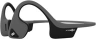 aftershokz air as650sg: open-ear wireless bone conduction headphones in sleek slate grey logo