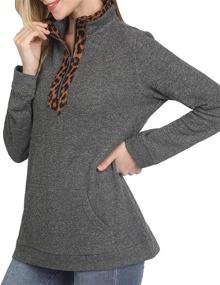 img 3 attached to CORSKI Sweatshirts Pullover Leopard Blouses Outdoor Recreation