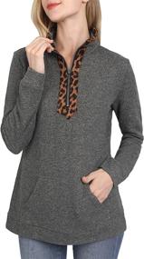 img 1 attached to CORSKI Sweatshirts Pullover Leopard Blouses Outdoor Recreation