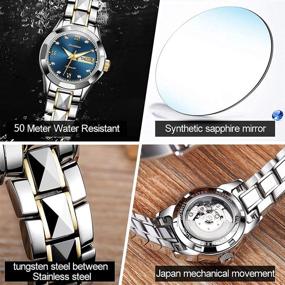 img 2 attached to Automatic Mechanical Sapphire Business Waterproof Women's Watches