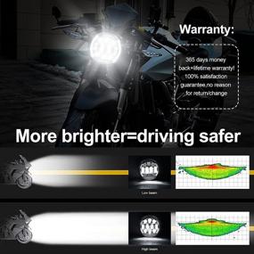 img 1 attached to 🏍️ 6-дюймовый мотоциклетный LED-фар MONDEVIEW - 5 режимов света для Harley Davidson - 100 Вт 20000 люмен 6000К + 4300К - Ангельский глаз - 9-30 В