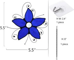 img 3 attached to HAOSUM Подвеска из стекла с незабудками: потрясающий солнечный охотник для любителей цветов и энтузиастов декора дома.